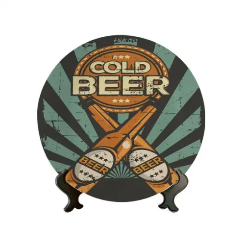 Prato Decorativo Retrô Cold Beer
