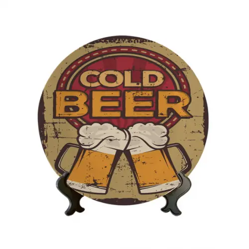 Prato Decorativo Retrô Cold Beer