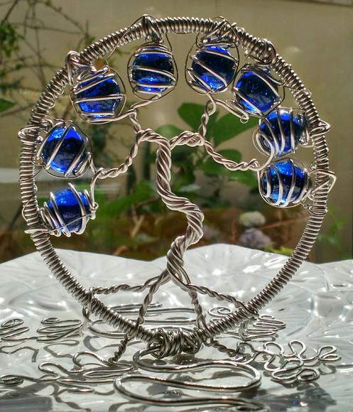 Árvore da Vida de mesa em tons de azul