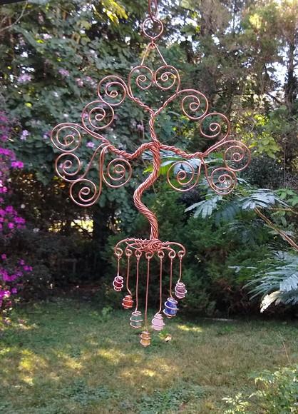 Árvore da Vida em Cobre com Pedras dos Chakras
