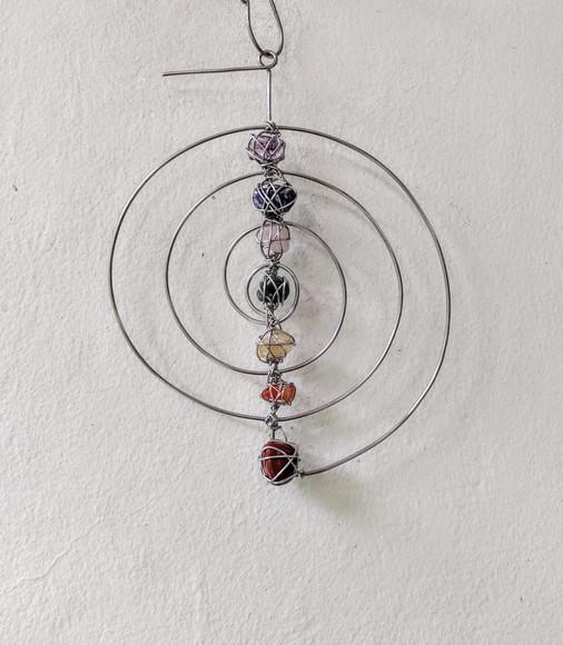 Cho Ku Rei em alumínio com pedras dos chakras
