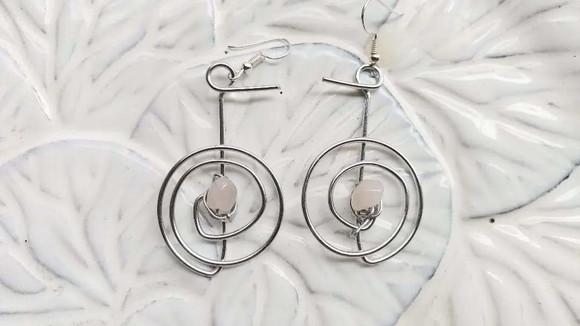 Conjunto Cho Ku Rei com Quartzo Rosa - Colar e Brincos