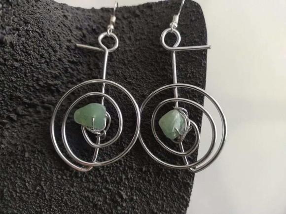 Conjunto Cho Ku Rei com Quartzo Verde - Colar e Brincos