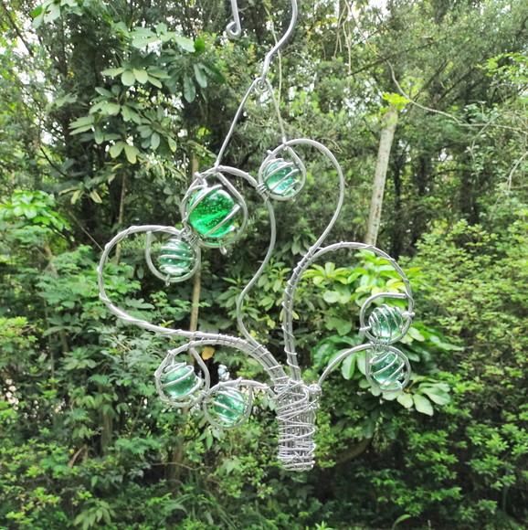Suncatcher Árvore da Vida Desconstruída em Tons de Verde