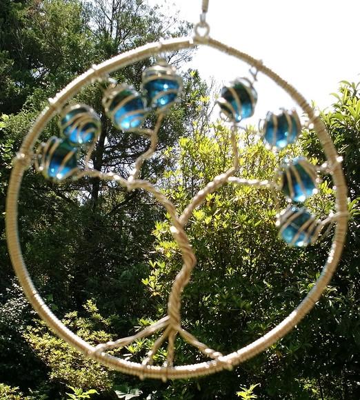 Suncatcher Árvore da Vida em tons de azul