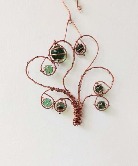 Suncatcher Árvore da Vida Desconstruída em Cobre e Verde