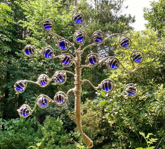 Suncatcher Árvore da Vida Azul sem Círculo