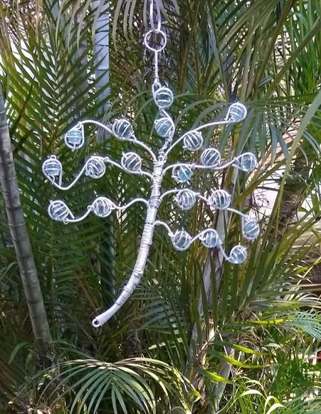 Suncatcher Árvore da Vida Azul Claro sem Círculo
