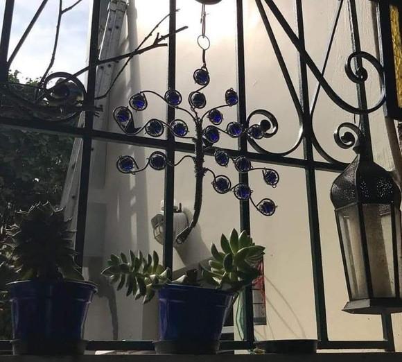 Suncatcher Árvore da Vida Azul sem Círculo