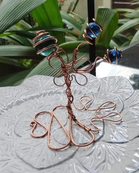 Suncatcher Arvorezinha de Mesa em Tons de Azul