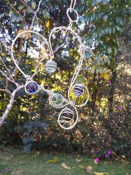 Suncatcher Coração Gauche Enrolado em tons de azul