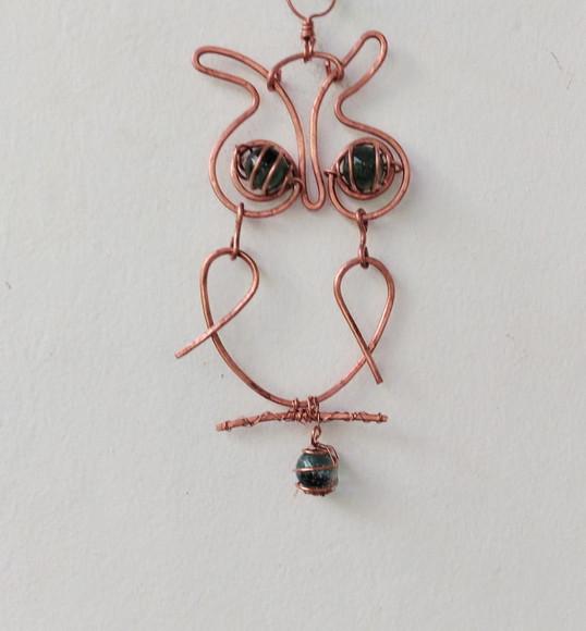 Suncatcher Corujinha articulada em cobre