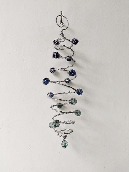Suncatcher Espiral Dupla em Tons de Azul