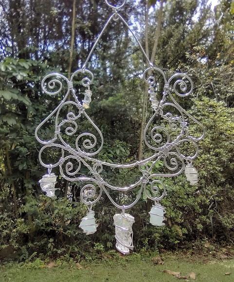 Suncatcher Good Vibes com águas marinhas