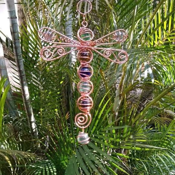 Suncatcher Libélula Colorida em cobre