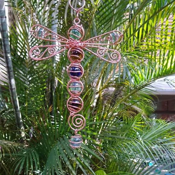 Suncatcher Libélula Colorida em cobre