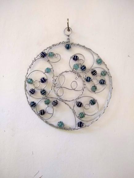 Suncatcher Mandala Fé em tons de azul