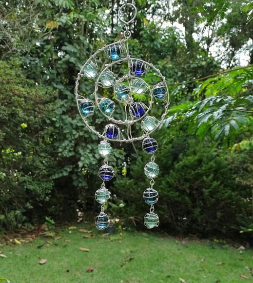 Suncatcher Mandala Mix Filtro dos Sonhos azul pequeno