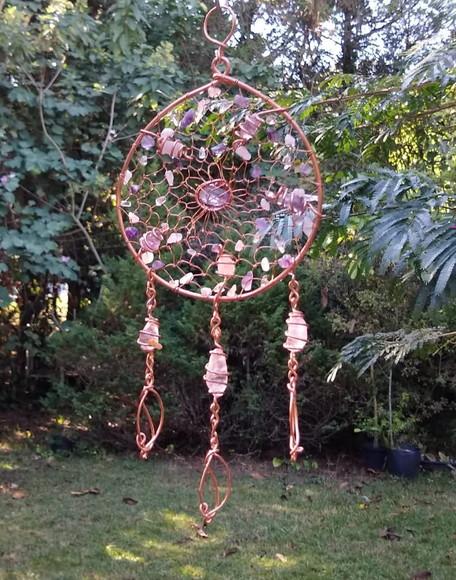 Suncatcher Mandala Mix Filtro dos Sonhos Trançada em cobre