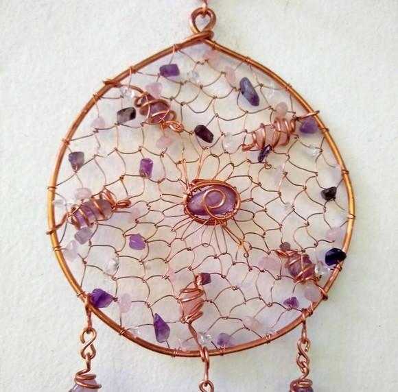 Suncatcher Mandala Mix Filtro dos Sonhos Trançada em cobre