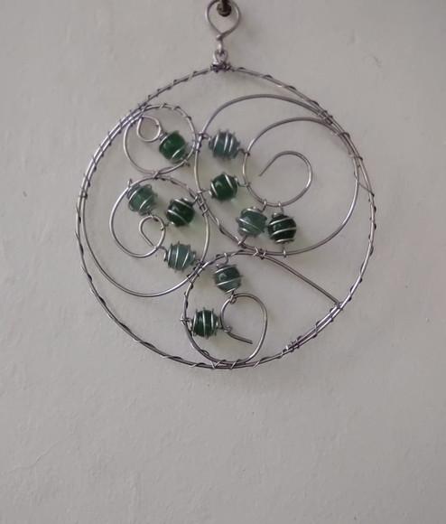 Suncatcher Mandala Modelo 1 em tons de verde