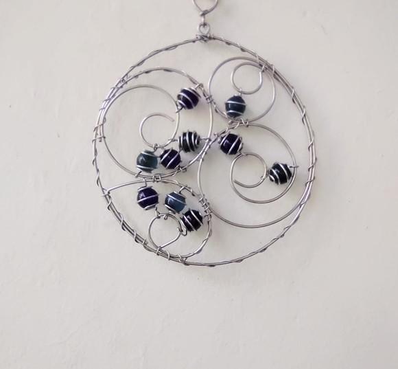 Suncatcher Mandala Modelo 1 em tons de azul
