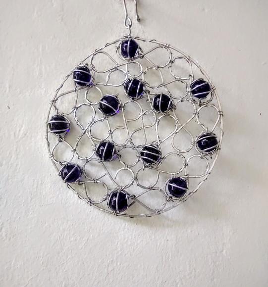 Suncatcher Mandala Vazios em Tons de Azul