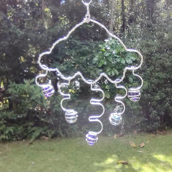 Suncatcher Nuvem em tons de azul