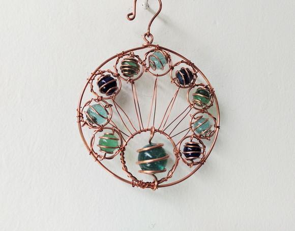 Suncatcher Cauda de Pavão em Cobre