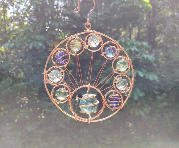 Suncatcher Cauda de Pavão em Cobre
