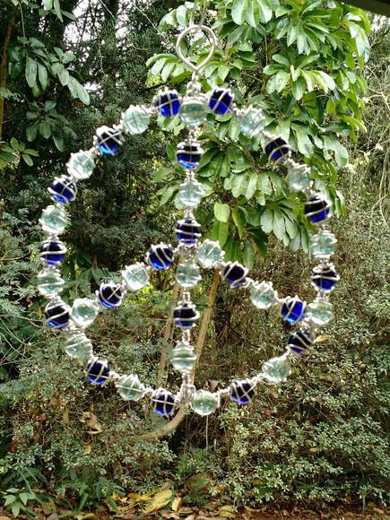 Suncatcher Símbolo Paz e Amor azul