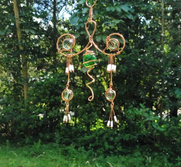 Suncatcher Oriental verde em cobre
