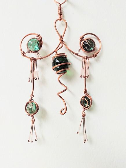 Suncatcher Oriental verde em cobre
