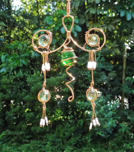 Suncatcher Oriental verde em cobre