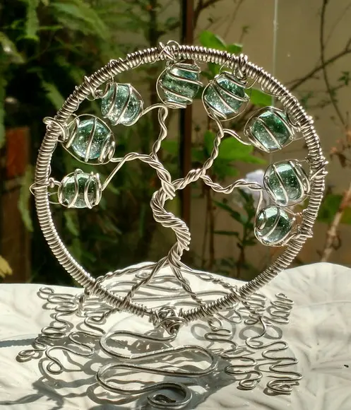 Árvore da Vida de mesa em tons de verde