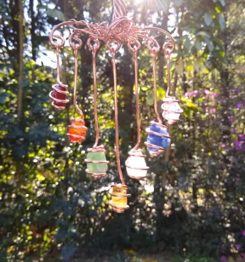 Árvore da Vida em Cobre com Pedras dos Chakras