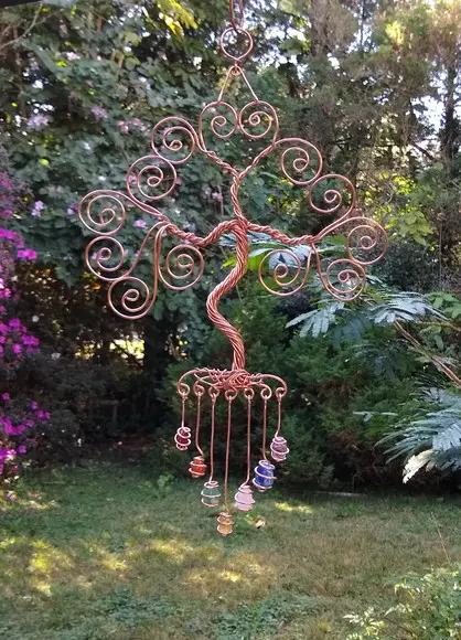 Árvore da Vida em Cobre com Pedras dos Chakras