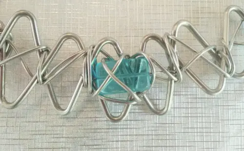 Colar em alumínio hipoalergênico e Murano Azul