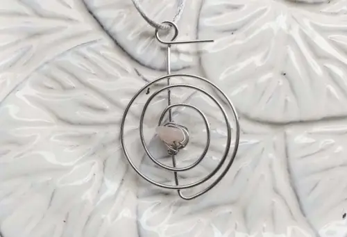Conjunto Cho Ku Rei com Quartzo Rosa - Colar e Brincos