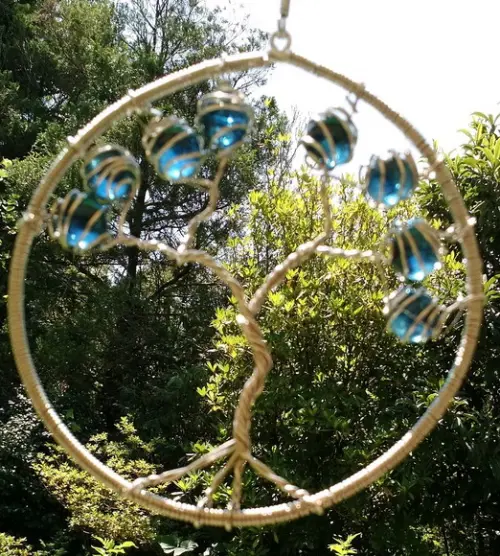 Suncatcher Árvore da Vida em tons de azul