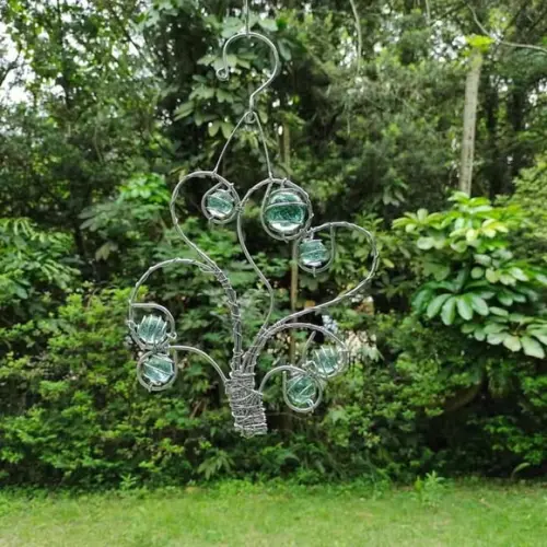 Suncatcher Árvore da Vida Desconstruída em Tons de Azul