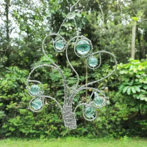 Suncatcher Árvore da Vida Desconstruída em Tons de Azul