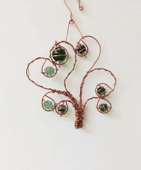 Suncatcher Árvore da Vida Desconstruída em Cobre e Verde