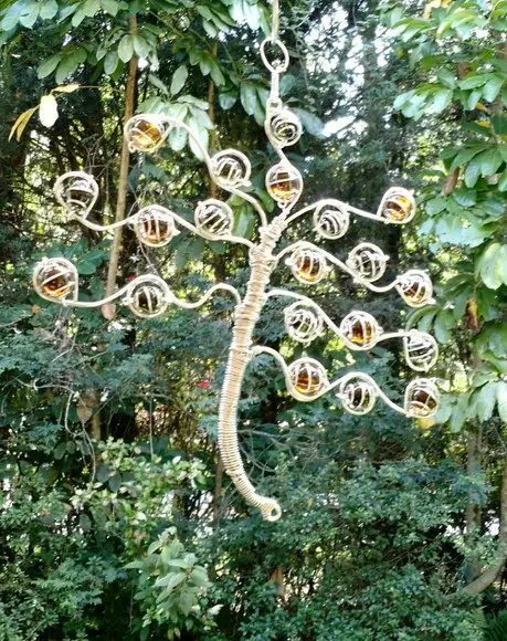 Suncatcher Árvore da Vida sem Círculo Cor Âmbar