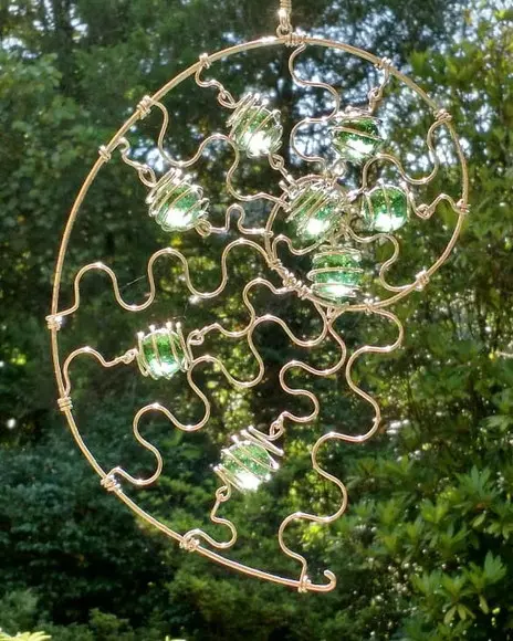 Suncatcher Espiral da Vida Verde Água