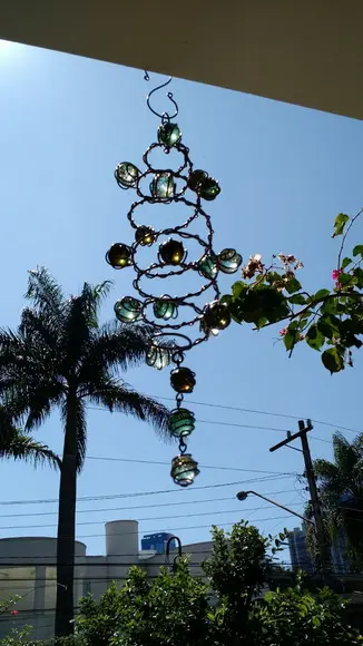 Suncatcher Espiral Dupla em Tons de Verde