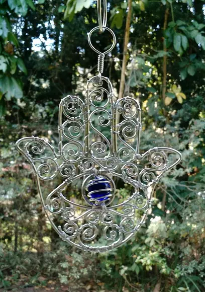 Suncatcher Hamsá/ Mão de Fátima Azul