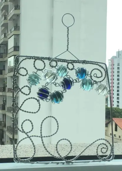 Suncatcher Labirinto em tons de azul