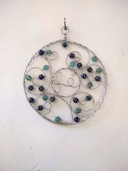 Suncatcher Mandala Fé em tons de azul
