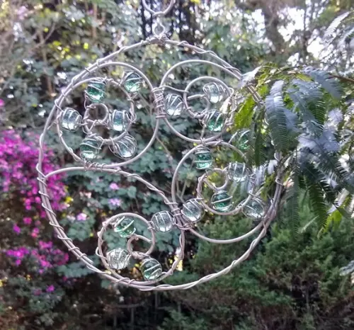 Suncatcher Mandala grande azul e verde